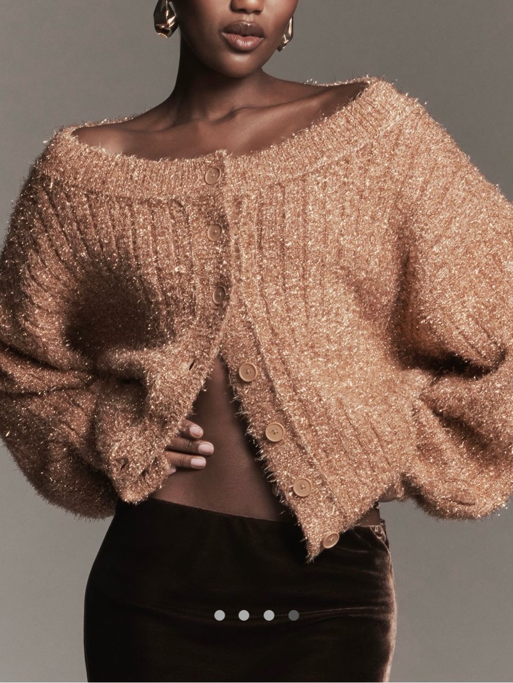 Anthropologie Fuzzy Tinsel Cardigan